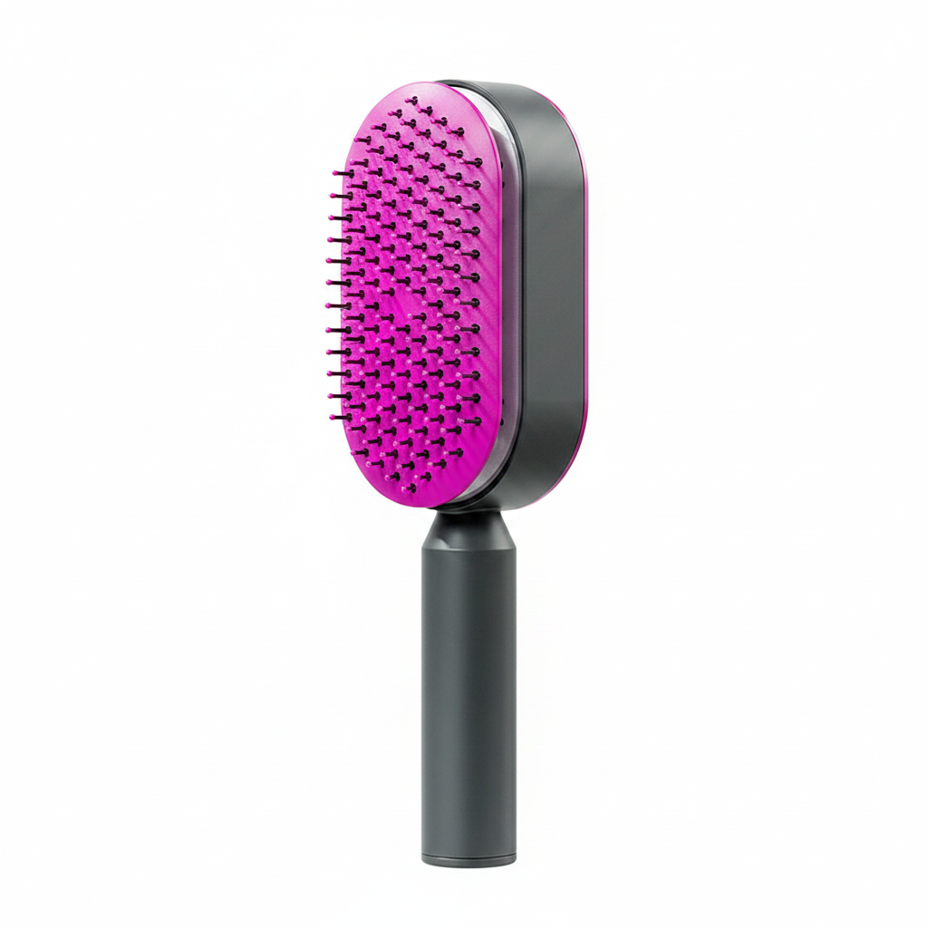 Self Cleaning Hair Brush For Women One-key Cleaning Hair Loss Airbag Massage Scalp Comb Anti-Static Hairbrush