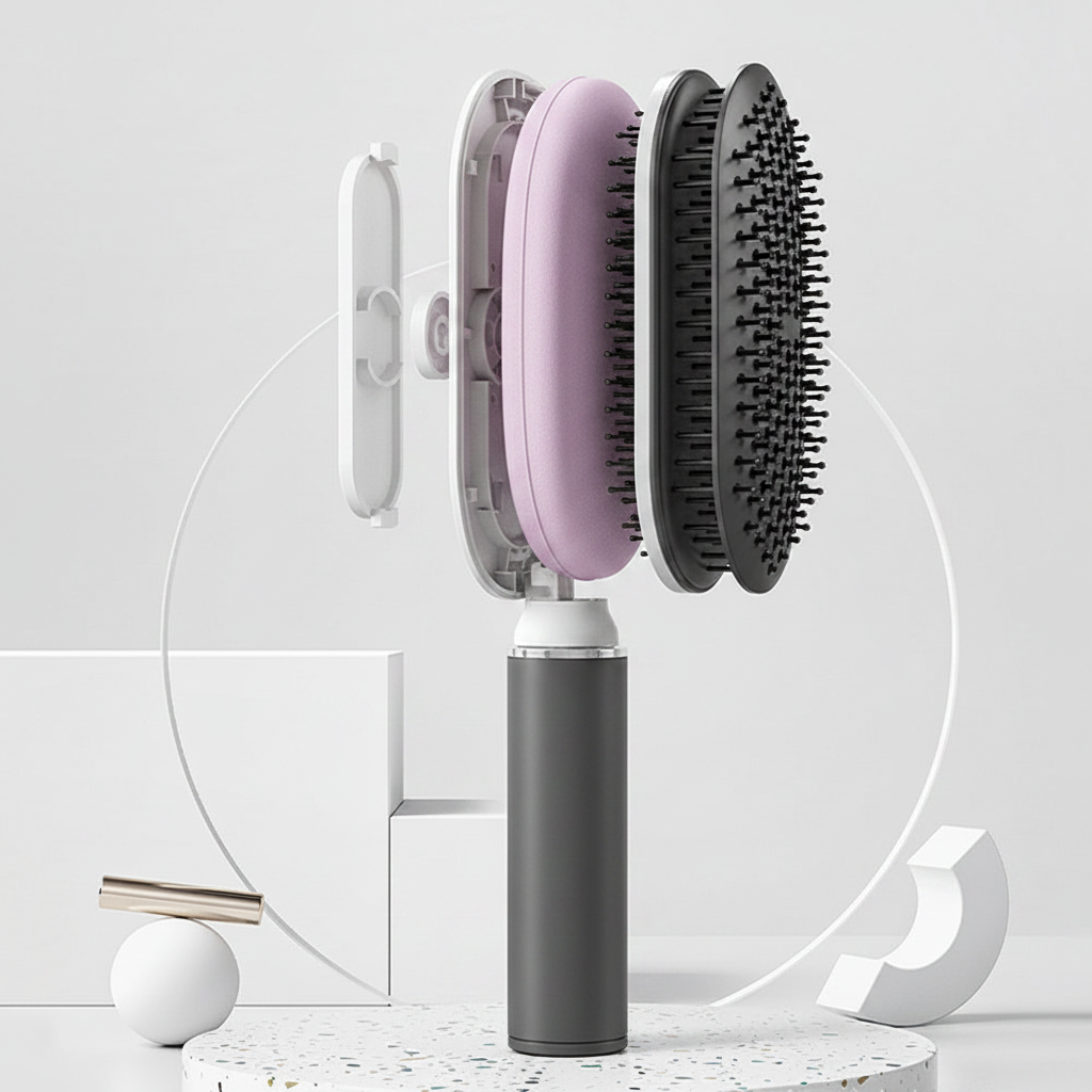 Self Cleaning Hair Brush For Women One-key Cleaning Hair Loss Airbag Massage Scalp Comb Anti-Static Hairbrush